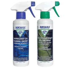 Zestaw Nikwax Tkanina i Skóra Spray + Żel czyszczący